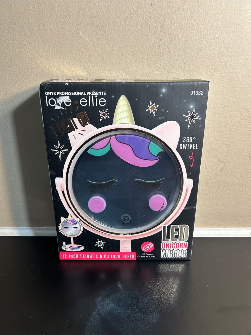 Onyx Professional Love Ellie LED Unicorn Mirror New in Box